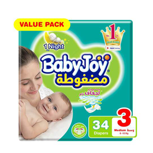 حفائض بيبي جوي 3 وسط 34 حفاض