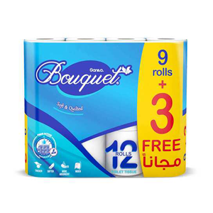 سانيتا بوكيه ورق الحمام (9+3 رول مجانا) طبقتين 200 ورقة
