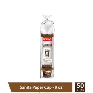 سانيتا كاسات ورق برونو 9 اونز 50 كاسة