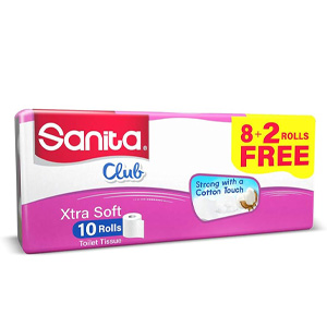 سانيتا ورق حمام كلوب 8+2 رول